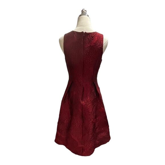 Shoshanna Midnight Coraline Red Jacquard Print Sleeveless High-Low Dress Sz 8 - Picture 10 of 16